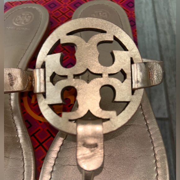 🎀Authentic Tory Burch Miller Sandals & Box Sz10 Rose Gold 💎 - Picture 9 of 11